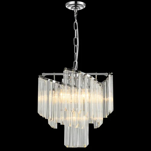 Люстра подвесная MAJESTIC 81433/6C CHROME Natali Kovaltseva прозрачная на 6 ламп, основание хром в стиле современный 