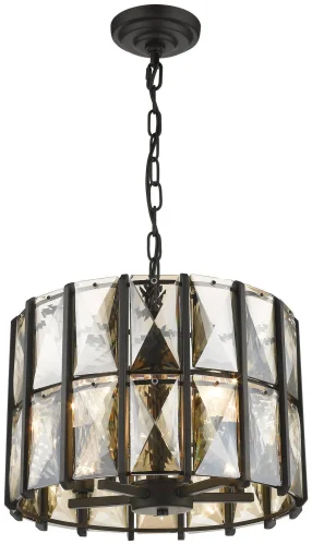 Люстра хрустальная Karlin WE148.05.023 Wertmark янтарная прозрачная на 5 ламп, основание чёрное в стиле современный 