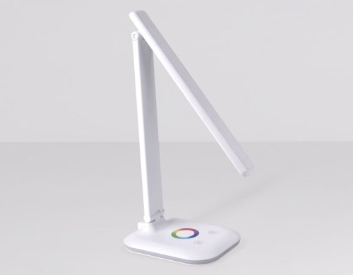 Настольная лампа офисная LED DE530 Ambrella light белая 1 лампа, основание белое металл в стиле хай-тек современный  фото 4