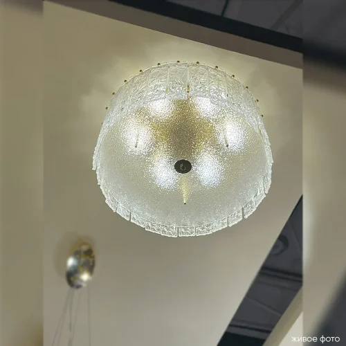 Люстра потолочная OVIEDO PL6 Crystal Lux прозрачная на 6 ламп, основание золотое в стиле классический фото 7