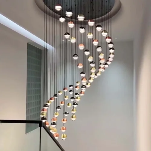 Люстра каскадная LED Luna 4371-28P Favourite прозрачная разноцветная на 1 лампу, основание чёрное в стиле современный фото 3