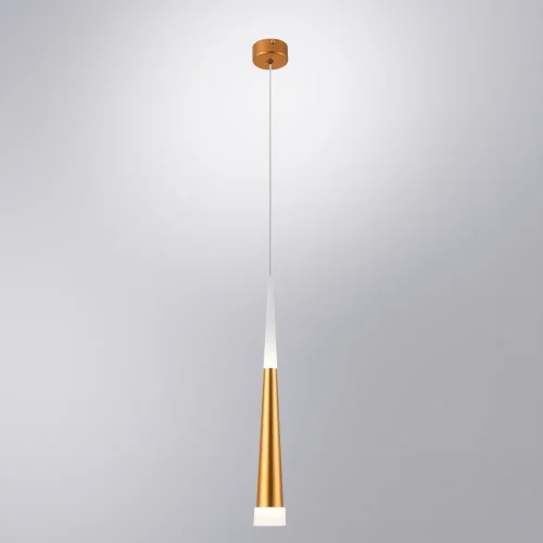 Светильник подвесной LED Sabik A6010SP-1SG Arte Lamp матовый золото 1 лампа, основание матовое золото в стиле современный трубочки фото 2