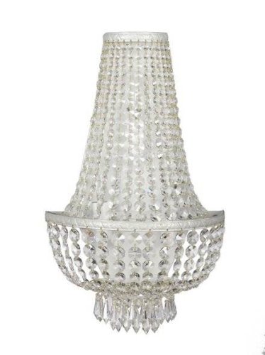 Бра настенный хрустальный Nobile E 2.20.100 WG Arti Lampadari без плафона прозрачный на 3 лампы, основание белое в стиле классический 