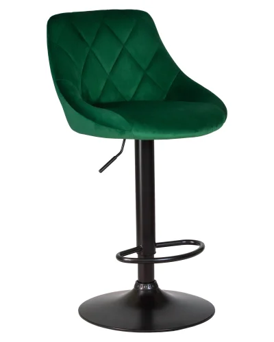 Стул барный набор 2 шт. SET-2 5007_BlackBase-LM LOGAN BLACK, зеленый велюр (MJ9-88), цвет основания черный Dobrin, /велюр, ножки/металл/чёрный, размеры - 840*1060***455*480 фото 2