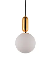 Светильник подвесной Orito LDP 1219-200 WT+GD Lumina Deco белый 1 лампа, основание золотое в стиле современный шар