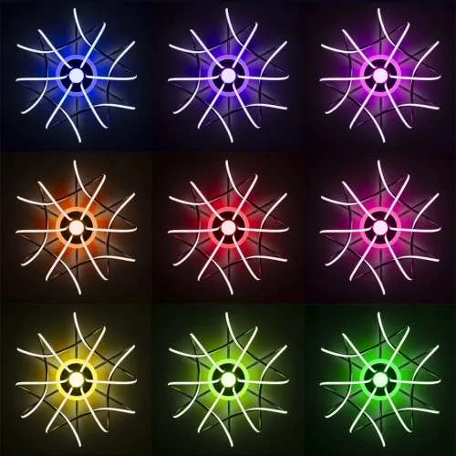 Люстра потолочная LED RGB с пультом Джемини Смарт CL229A161E Citilux хром на 1 лампа, основание хром в стиле современный с пультом голосовое управление сири маруся яндекс алиса фото 7