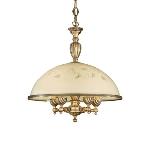 Люстра подвесная  L 6208/48 Reccagni Angelo жёлтая на 5 ламп, основание античное бронза в стиле классический  фото 3