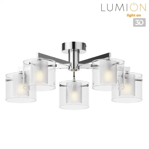 Люстра потолочная Verdi 8261/5C Lumion прозрачная на 5 ламп, основание хром в стиле современный фото 4