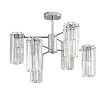 Люстра потолочная хрустальная Favla 8348/6C Lumion прозрачная на 6 ламп, основание хром в стиле классический 
