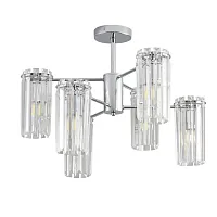 Люстра потолочная хрустальная Favla 8348/6C Lumion прозрачная на 6 ламп, основание хром в стиле классический 