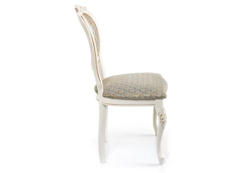 Деревянный стул Adriano 2 молочный / патина 438321 Woodville, золотой/ткань, ножки/массив бука дерево/молочный, размеры - ****500*540 фото 3
