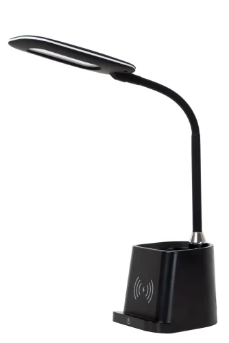 Настольная лампа офисная LED Penny 18674/06/30 Lucide чёрная 1 лампа, основание чёрное металл в стиле современный  фото 2