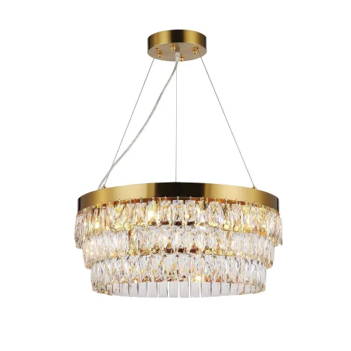 Люстра подвесная хрустальная Magnitudo 2206-12P Favourite прозрачная на 12 ламп, основание золотое в стиле современный 