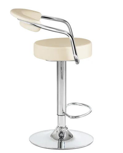 Стул барный набор 2 шт. SET-2 5013-LM MARTA, цвет сиденья кремовый, цвет основания хром Dobrin, /экокожа, ножки/металл/хром, размеры - 830*1040***520*490 фото 4 Стул барный набор 2 шт. SET-2 5013-LM MARTA, цвет сиденья кремовый, цвет основания хром Dobrin, /экокожа, ножки/металл/хром, размеры - 830*1040***520*490 фото 4