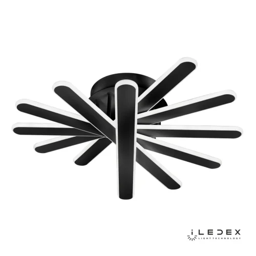 Светильник потолочный ЛЕД с пультом Твинкл (Twinkle) 9043-6-X-T BK iLedex чёрный на 1 лампу, основание чёрное в стиле хай-тек современный с пультом