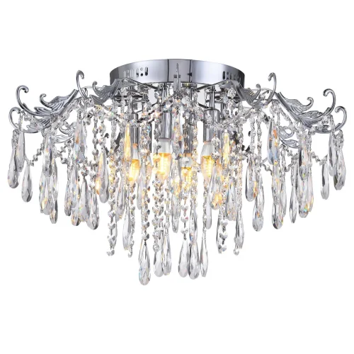 Люстра потолочная GIOCONDA 81431/6C CHROME Natali Kovaltseva прозрачная на 6 ламп, основание хром в стиле классический 