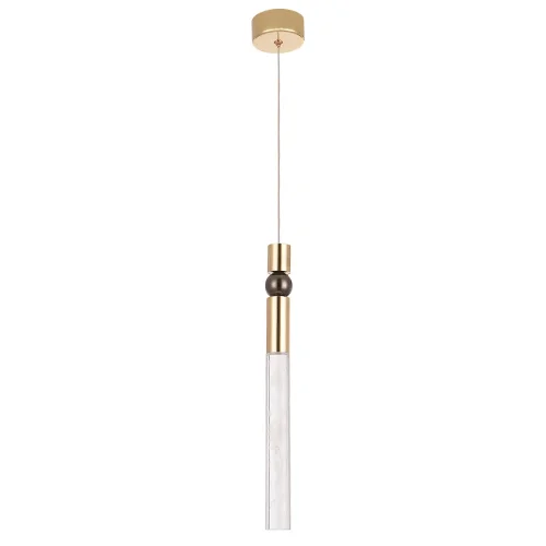 Светильник подвесной LED CIELO SP5W LED GOLD Crystal Lux прозрачный на 1 лампу, основание золотое в стиле современный 