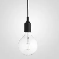 Светильник подвесной Muuto E27 Black 186768-22 ImperiumLoft без плафона 1 лампа, основание чёрное в стиле скандинавский 