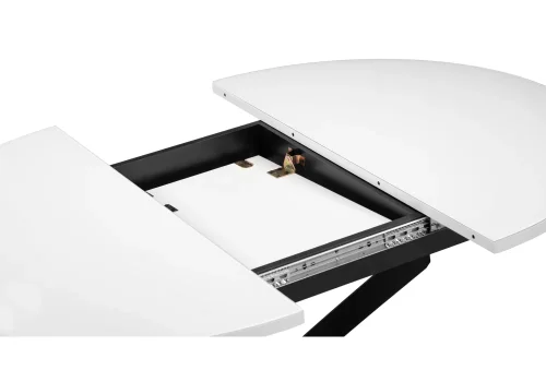 Стеклянный стол Лауриц раскладной черный / белый 504213 Woodville столешница белая из стекло фото 4