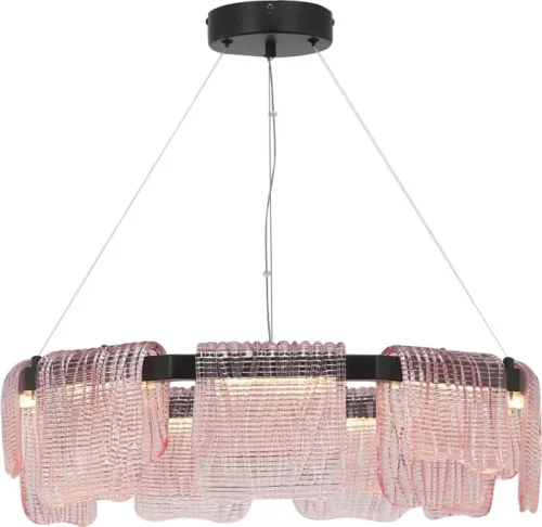Люстра подвесная LED Voile SL6021.403.54 ST-Luce розовая на 1 лампу, основание чёрное в стиле современный фото 2