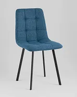 Стул Chilly, рогожка Lumos, темно-синий, сиденье УТ000039784 Stool Group, синий/рогожка, ножки/металл/чёрный, размеры - *****