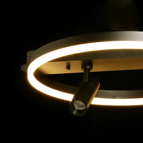 Светильник потолочный LED с пультом Драйв 377013303 DeMarkt чёрный 1 лампа, основание чёрное в стиле хай-тек с пультом фото 7