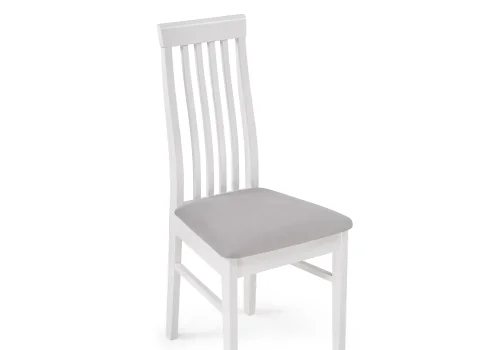 Деревянный стул Рейнир серый / белый 528938 Woodville, серый/велюр, ножки/массив березы дерево/белый, размеры - ****450*500 фото 5
