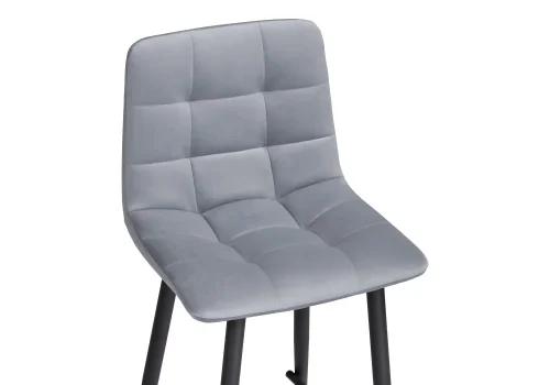 Полубарный стул Чилли К светло-серый / черный 502080 Woodville, серый/велюр, ножки/металл/чёрный, размеры - ****430*420 фото 5
