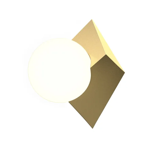 Бра MOD445WL-01BS Cubeo Maytoni белый на 1 лампу, основание латунь в стиле современный шар Бра MOD445WL-01BS Cubeo Maytoni белый на 1 лампу, основание латунь в стиле современный шар