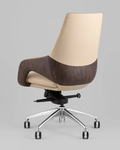 Кресло офисное TopChairs Reign, бежевый УТ000039416 Stool Group, бежевый/экокожа, ножки/металл/хром, размеры - *1090**** фото 5