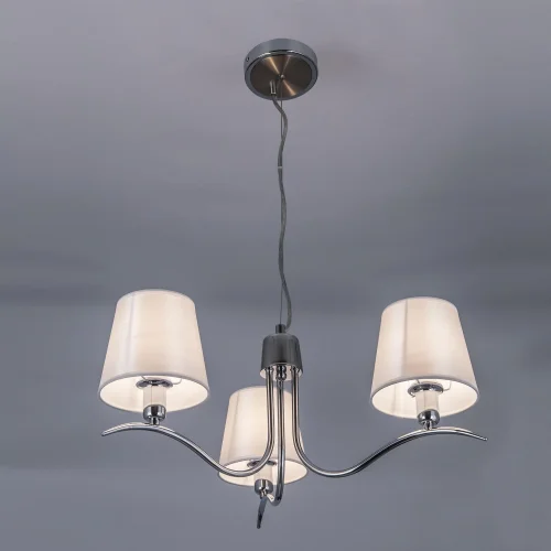 Люстра подвесная Эмма CL439131 Citilux белая на 3 лампы, основание хром в стиле классика  фото 3