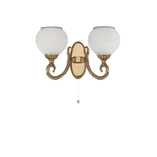 Бра с выключателем A 8550/2 Reccagni Angelo белый на 2 лампы, основание золотое в стиле классический 