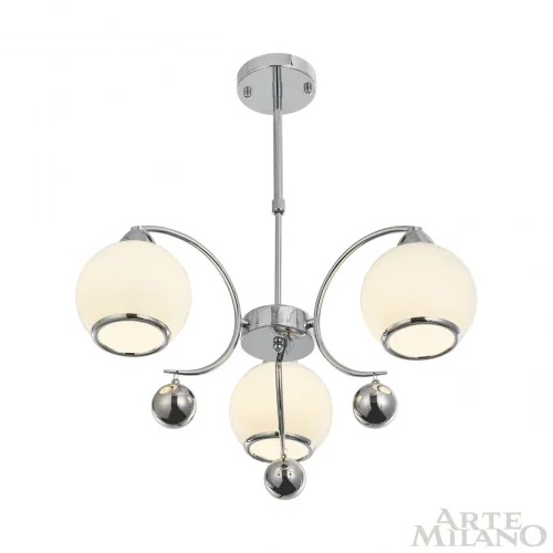 Люстра на штанге Neapolis-76207 276207/3 Ni Arte Milano белая на 3 лампы, основание никель в стиле современный фото 3 Люстра на штанге Neapolis-76207 276207/3 Ni Arte Milano белая на 3 лампы, основание никель в стиле современный фото 3