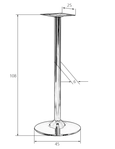 Подстолье барное 1005HB-LMS ALAN HIGH BLACK Dobrin столешница из фото 3