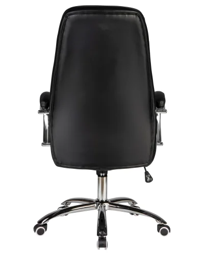Офисное кресло для руководителей 115B-LMR WILLIS, цвет чёрный Dobrin, чёрный/экокожа, ножки/металл/хром, размеры - 1160*1230***660*670 фото 5
