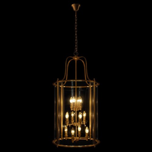 Светильник подвесной Lighthouse 10456/12 AB LOFT IT прозрачный на 12 ламп, основание бронзовое в стиле классический арт-деко фото 2 Светильник подвесной Lighthouse 10456/12 AB LOFT IT прозрачный на 12 ламп, основание бронзовое в стиле классический арт-деко фото 2