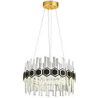 Люстра подвесная LED INNOVATION STYLE 83015 Natali Kovaltseva прозрачная на 1 лампа, основание золотое в стиле классический 