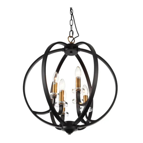 Светильник подвесной лофт Pianetta SL1013.423.06 ST-Luce чёрный 6 ламп, основание чёрное золотое в стиле лофт  фото 2