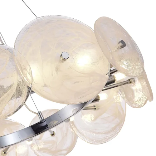 Люстра подвесная Elsa SL1658.103.12 ST-Luce белая прозрачная на 12 ламп, основание хром в стиле современный  фото 3