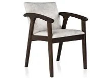 Деревянный стул Lono tobacco / light grey 11387 Woodville, серый/ткань, ножки/дерево/коричневый, размеры - ****550*610