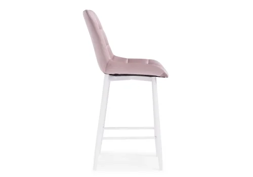 Полубарный стул Алст К розовый / белый 502122 Woodville, розовый/велюр, ножки/металл/белый, размеры - ****500*560 фото 3