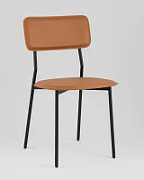Стул обеденный Mikkie, коричневый УТ000039228 Stool Group, коричневый/экокожа, ножки/металл/чёрный, размеры - *****