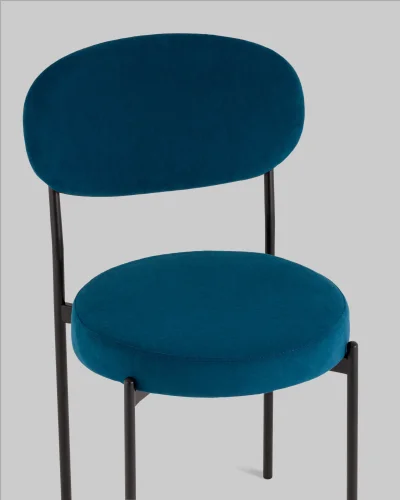Стул Бриф DD велюр синий УТ000041429 Stool Group, синий/велюр, ножки/металл/чёрный, размеры - *830**** фото 7