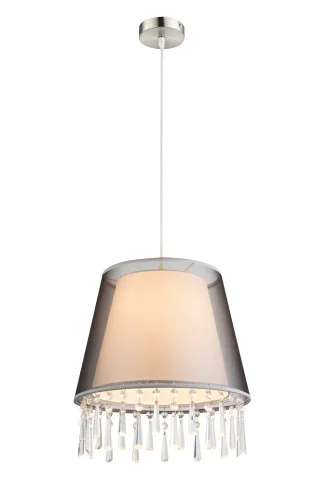 Светильник подвесной SATINE 15093H Globo белый серый 1 лампа, основание никель в стиле классический 