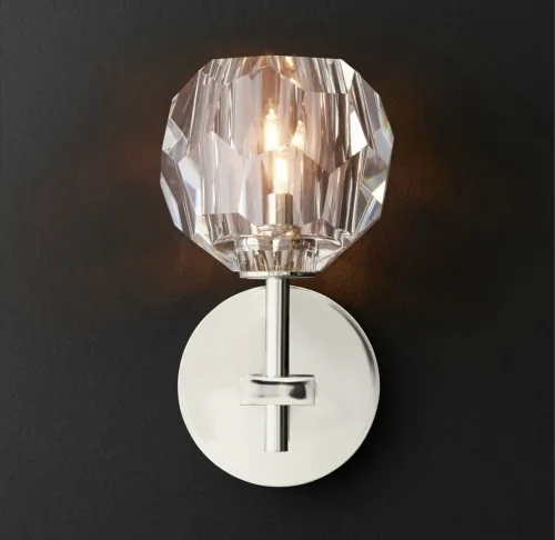 Бра RH Boule de Cristal Single Sconce Chrome 156370-22 ImperiumLoft прозрачный на 1 лампа, основание хром в стиле арт-деко 