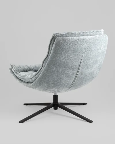 Кресло лаунж Lazy, серый УТ000038981 Stool Group, серый/букле, ножки//чёрный, размеры - ****750*860мм фото 4