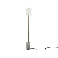 Торшер LED Kyoto MOD178FL-L11G3K Maytoni белый на 1 лампу, основание серое золотое в стиле современный арт-деко 