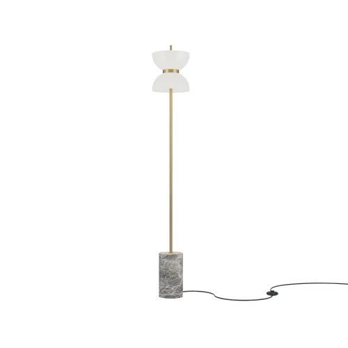 Торшер LED Kyoto MOD178FL-L11G3K Maytoni белый на 1 лампу, основание серое золотое в стиле современный арт-деко 