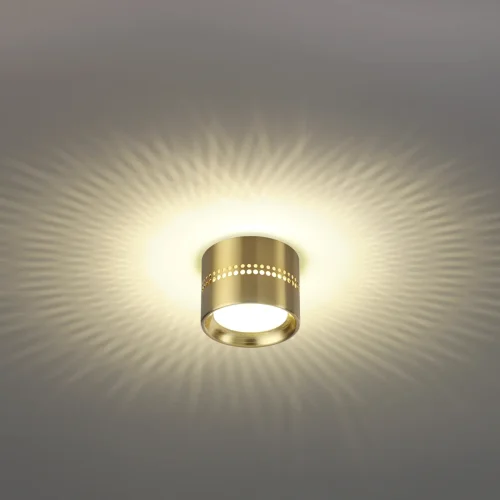 Светильник накладной Real 6607/1C Odeon Light золотой 1 лампа, основание золотое в стиле хай-тек отражённый свет фото 3