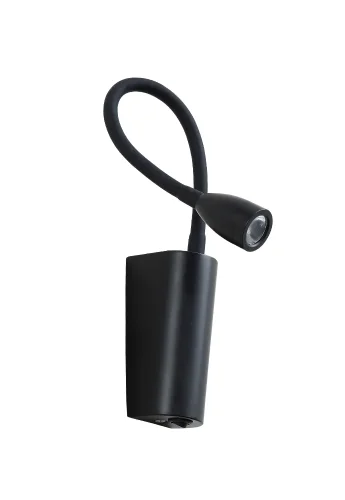 Бра с выключателем LED CLT 213W BL Crystal Lux чёрный на 1 лампа, основание чёрное в стиле хай-тек современный минимализм гибкая ножка